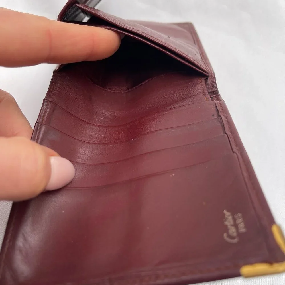 Auc Must De Cartier French style calfskin Leather Vintage wallet